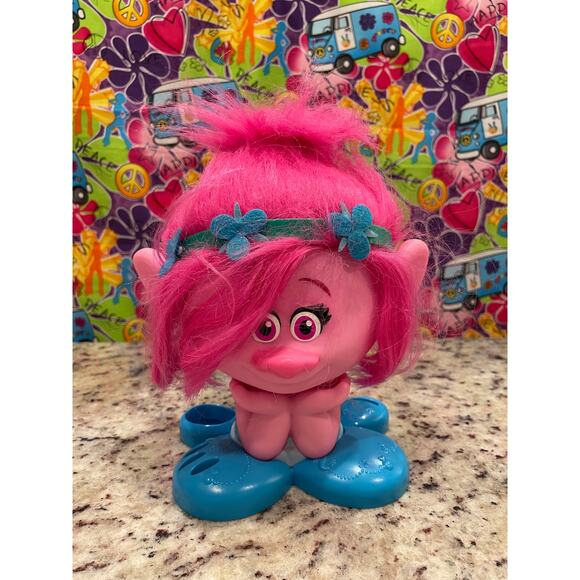 2016 Poppy Troll Styling Station Head with Groovy Blue Headband 10' DWA LLC - Picture 1 of 6